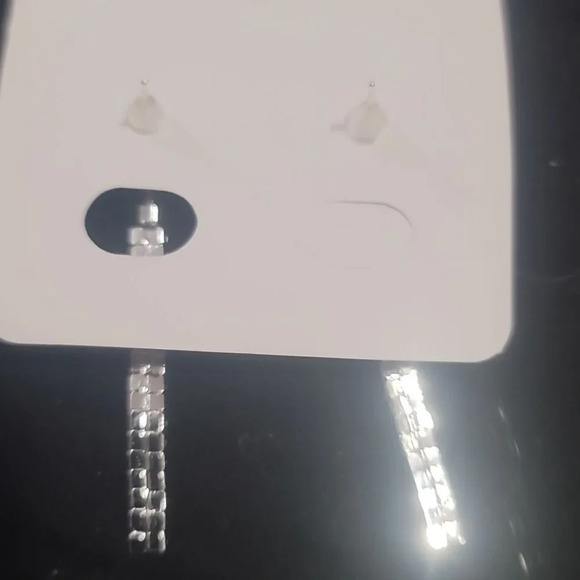 Rhinestone silvertone cross pierced earrings - Picture 2 of 2